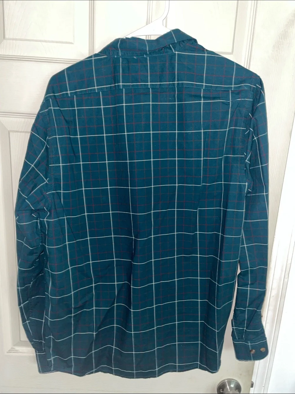 Banana Republic Teal Plaid Button-Up Shirt Jacket